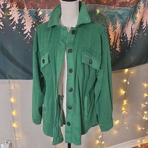 Lovelyn First Love Oversized Kelly Green Soft Shacket Size S